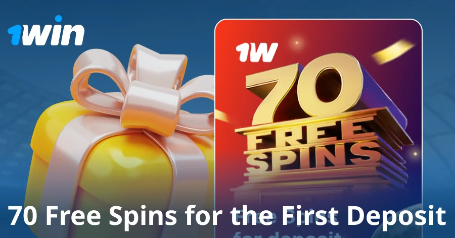 First deposit bonus of 70 free spins at 1win