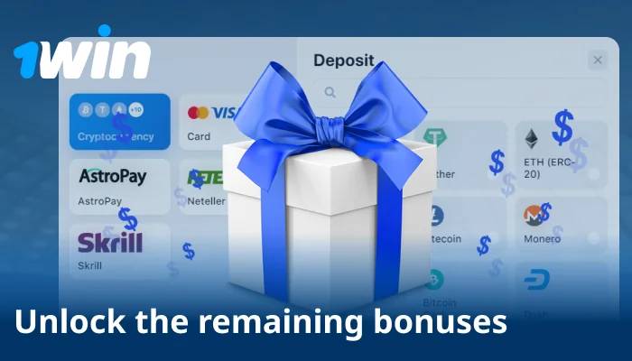 Deposit three more times to unlock 1win full welcome package