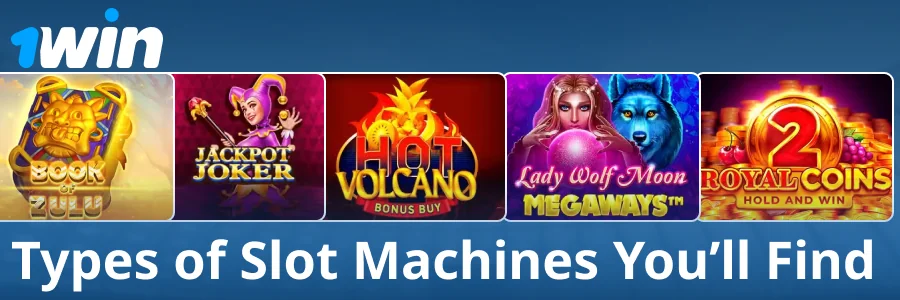 Different slot machine types at 1win