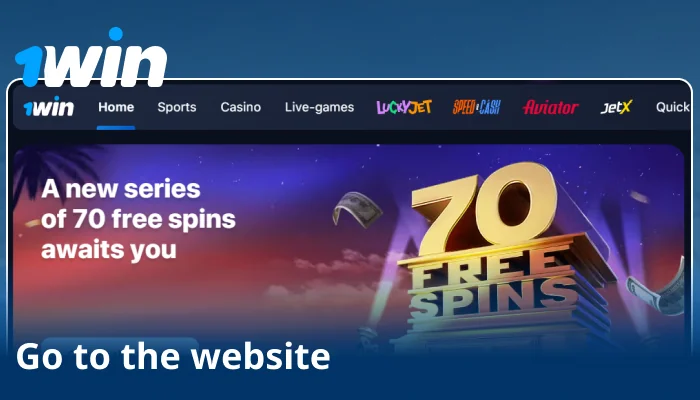 Enter the 1win website