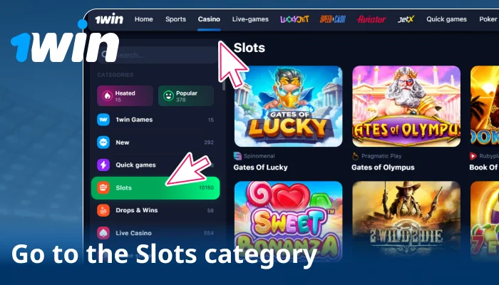 Go to Casino → Slots to browse thousands of titles