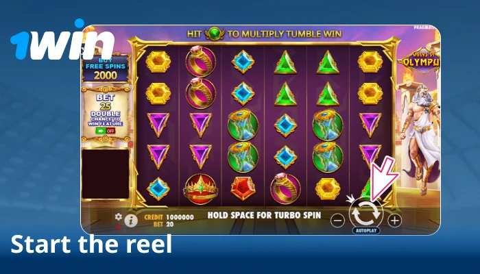 Hit Spin and play on 1win reels